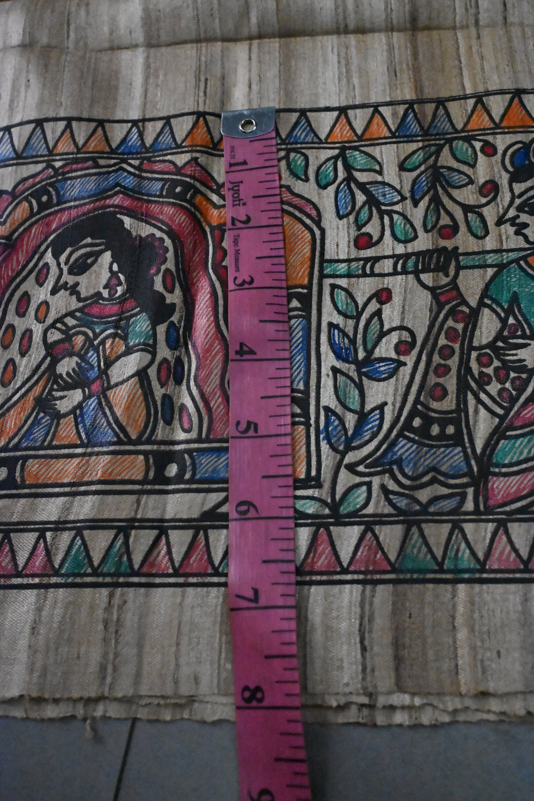 Kora Color Pure Handloom Tussar Hand Painted Madhubani Saree with Border | SILK MARK CERTIFIED | SHOBITAM