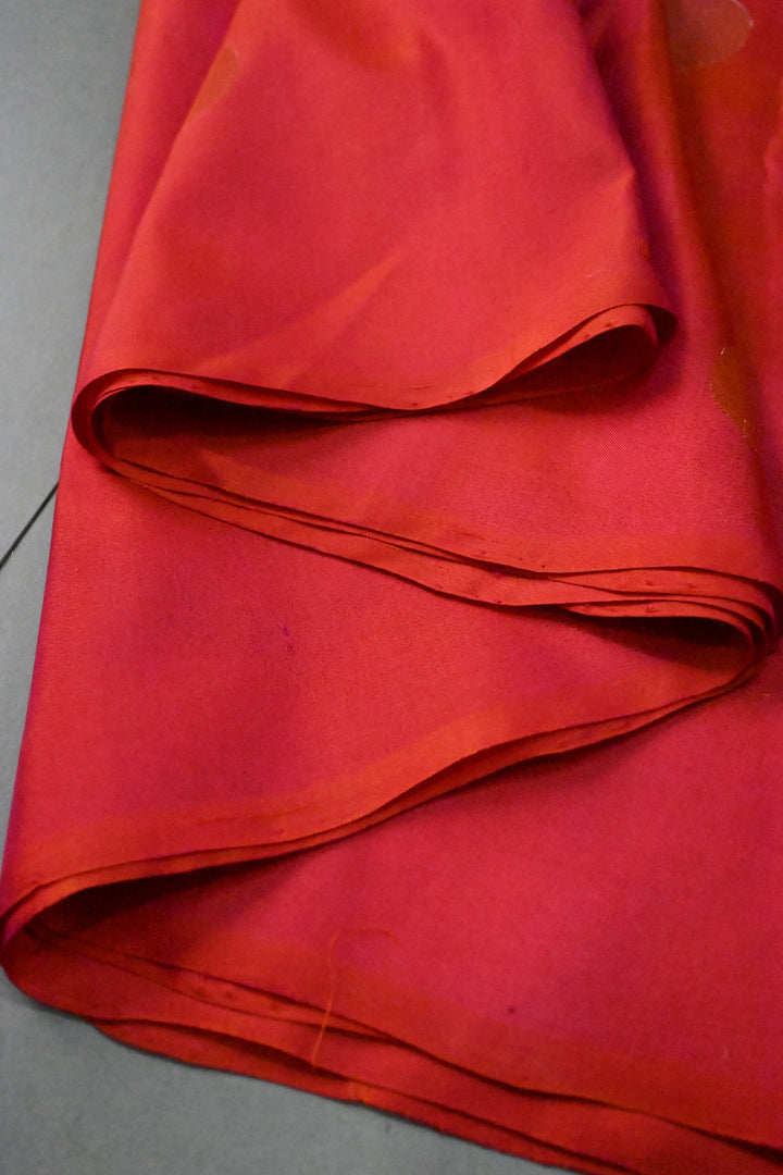 Pink-Orange Dual Tone Borderless Uppada Handloom Silk Saree with Jamdhani Style Sona Rupa Polka Dots  | SILK MARK CERTIFIED | SHOBITAM