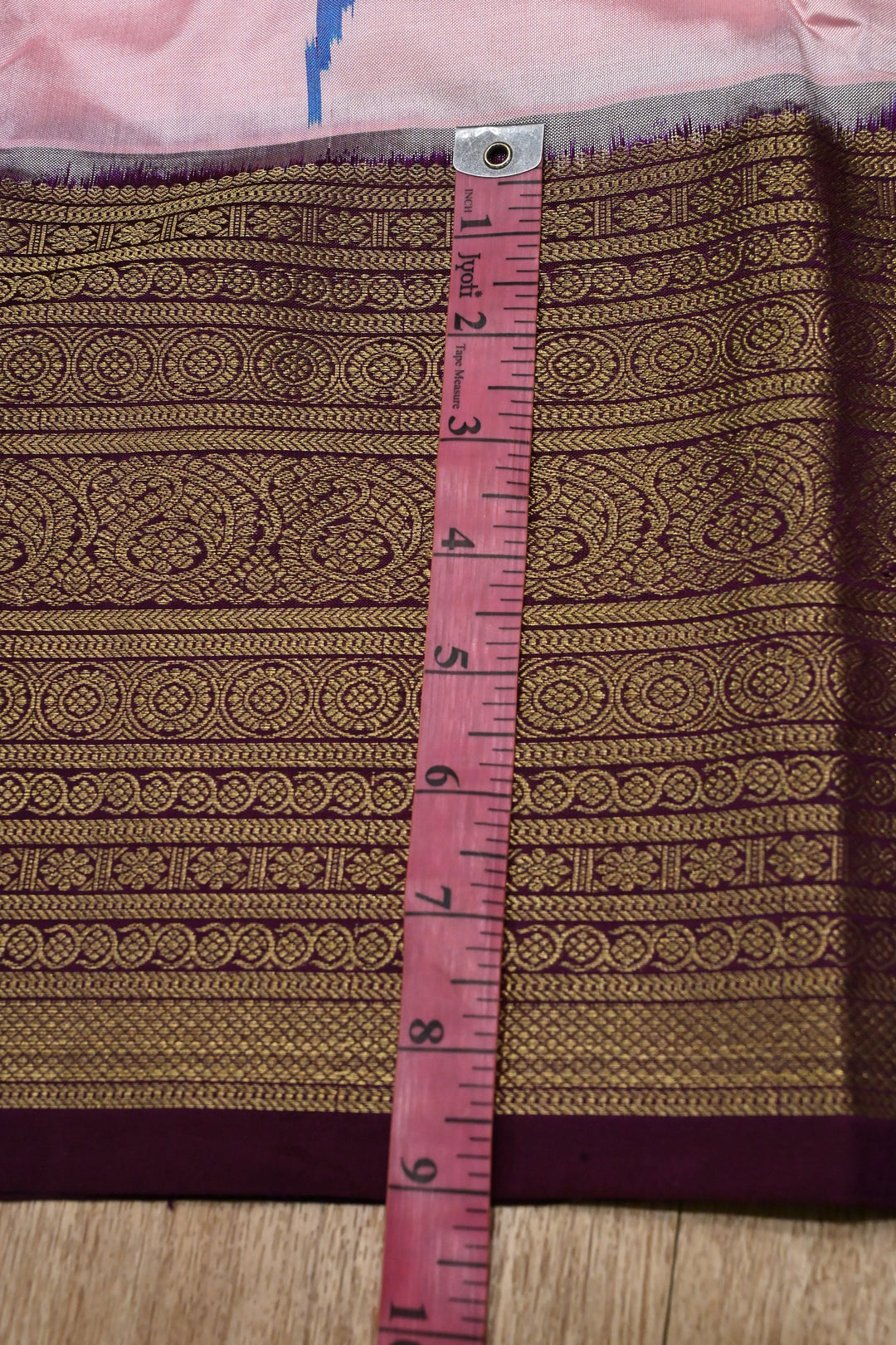 Frosty Pink Ikkat Kanjivaram Fusion Silk Saree with Birds Buttas and Contrast Zari Border | SILK MARK CERTIFIED | SHOBITAM