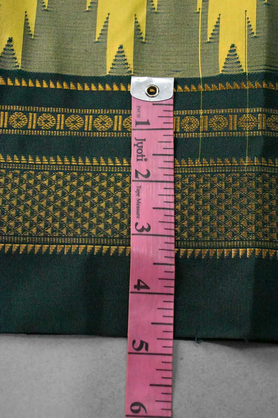 Moss Green Ilkal Weave Mercerized Bagalkote Cotton Saree with Zari Checks and Contrast Zari Border | SHOBITAM