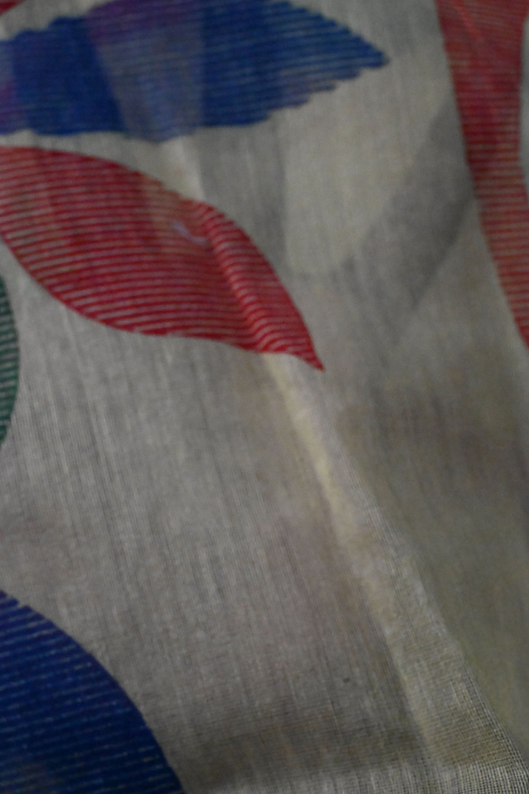 Yellow Uppada Handloom Cotton Saree with Jamdani Style Screen Print and long Tassels | SHOBITAM