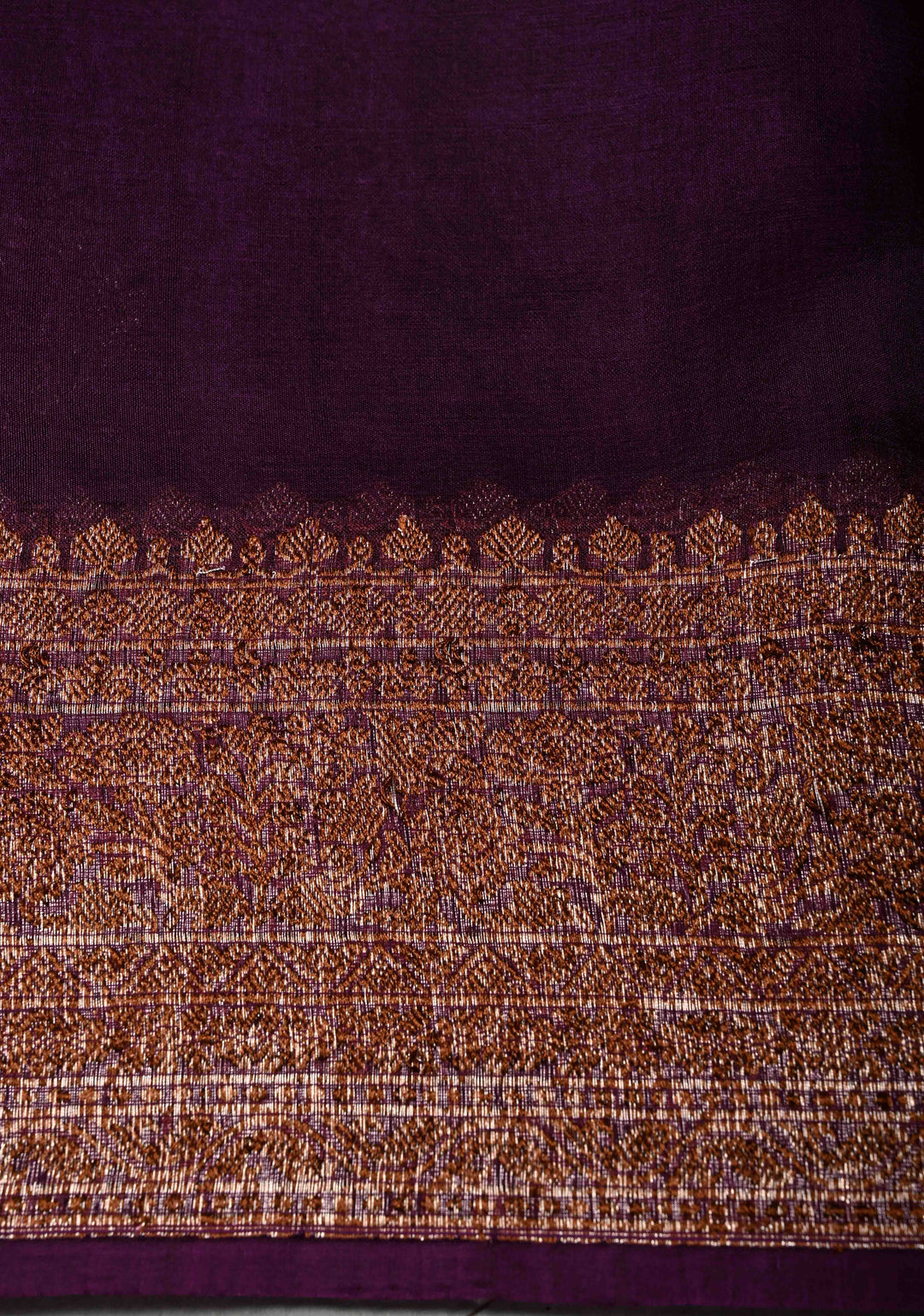 Black Pure Banarasi Kora Silk Saree with Floral Antique Oxidized Zari Buttas and Contrast Zari Border | SILK MARK CERTIFIED | SHOBITAM