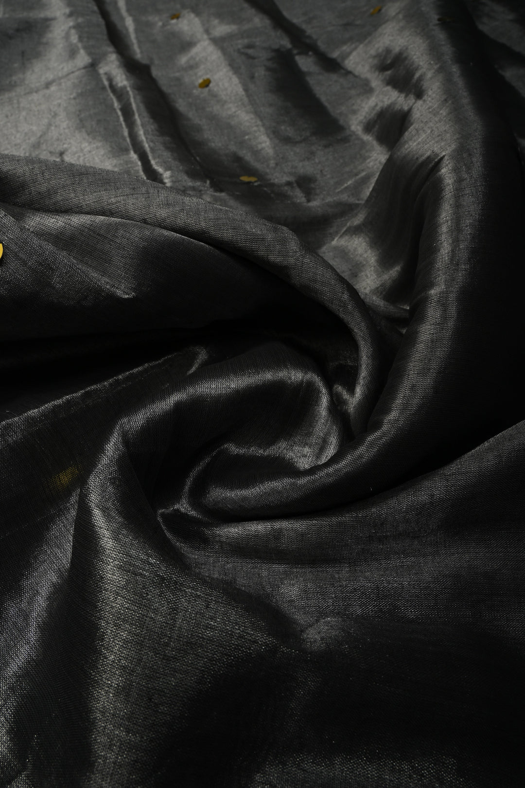 Gray Silver Tissue by Tissue Saree with Tikki Work and Long Tassels , No Blouse Peice | SHOBITAM
