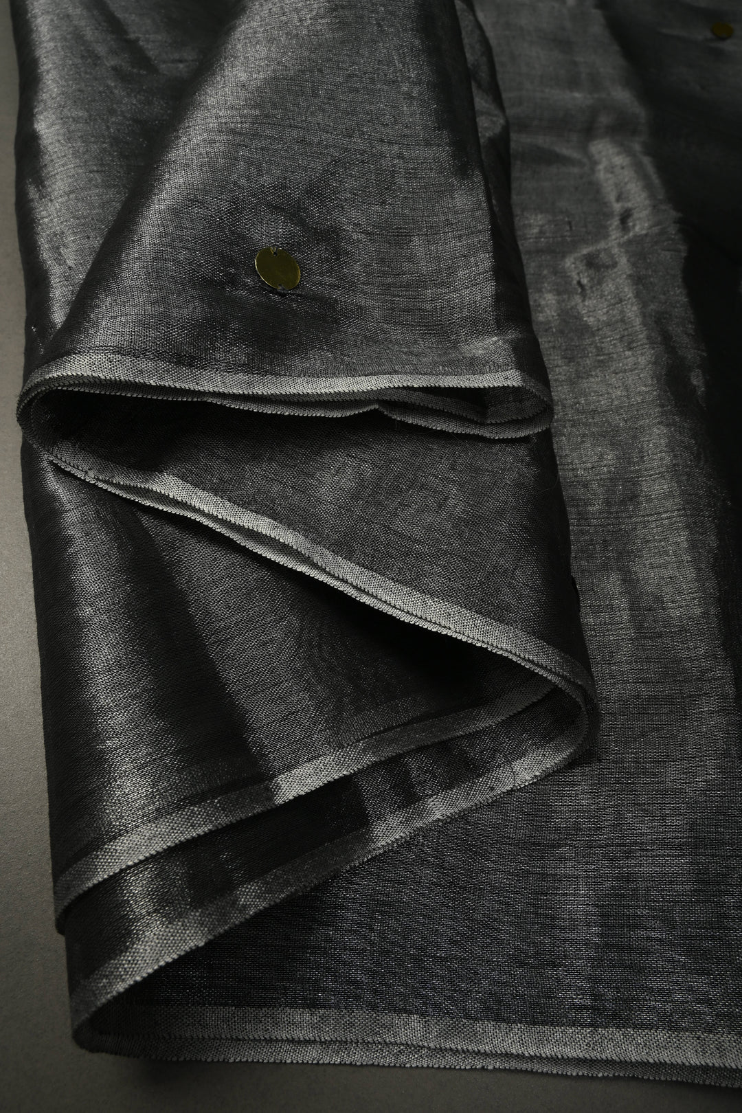 Gray Silver Tissue by Tissue Saree with Tikki Work and Long Tassels , No Blouse Peice | SHOBITAM