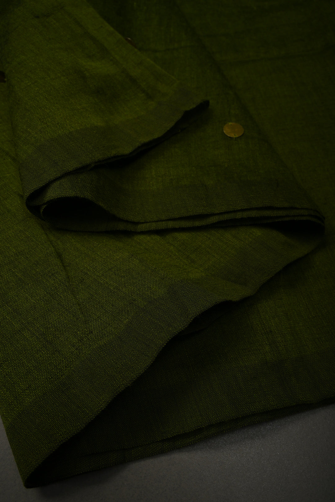 Parrot Green Mercerized Mul Cotton saree in With Tikki work and Long Tassels, No Blouse Piece | SHOBITAM