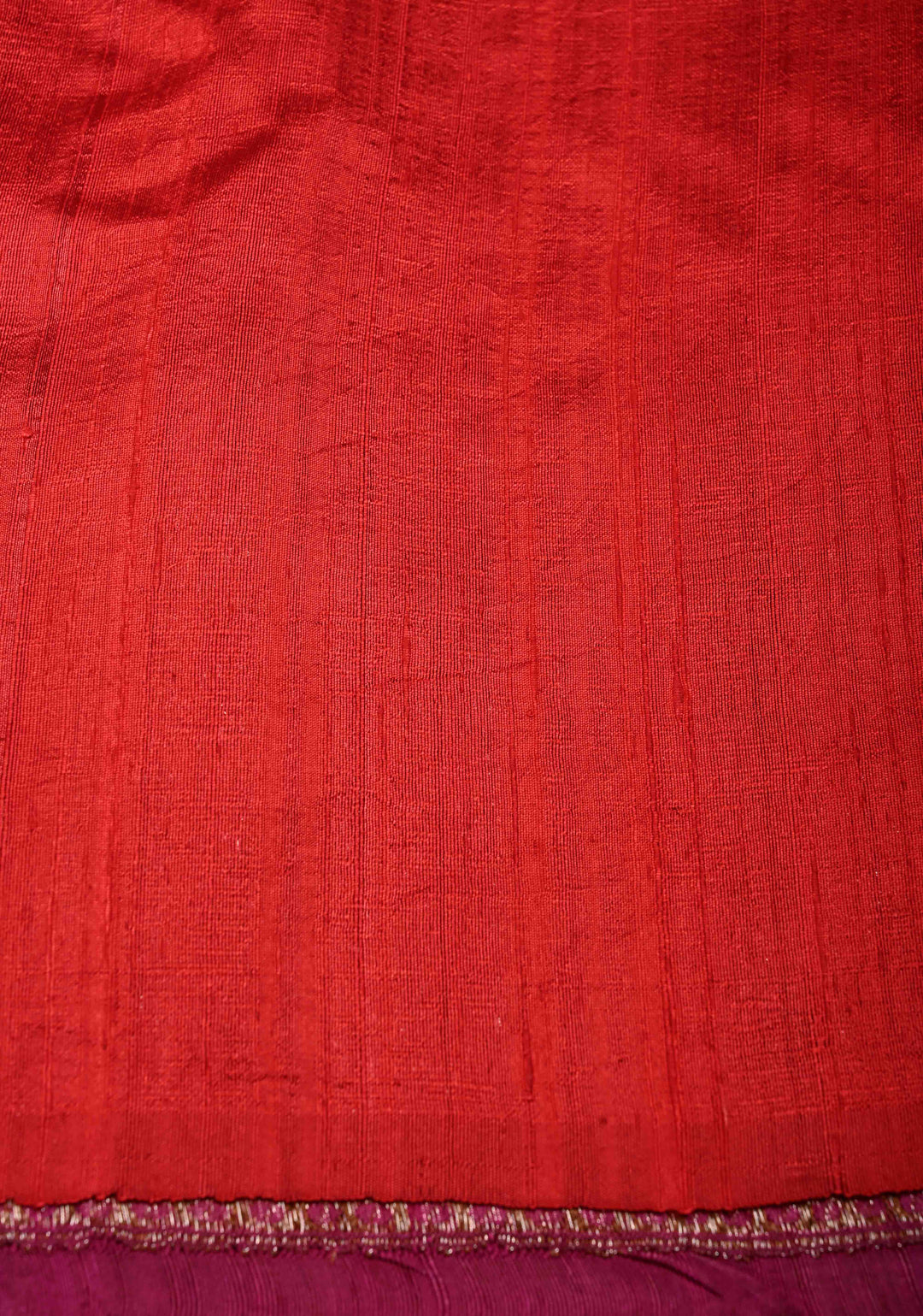 Magenta Banarasi Raw Silk Saree with Antique Zari Buttas and Zari Border | SILK MARK CERTIFIED | SHOBITAM
