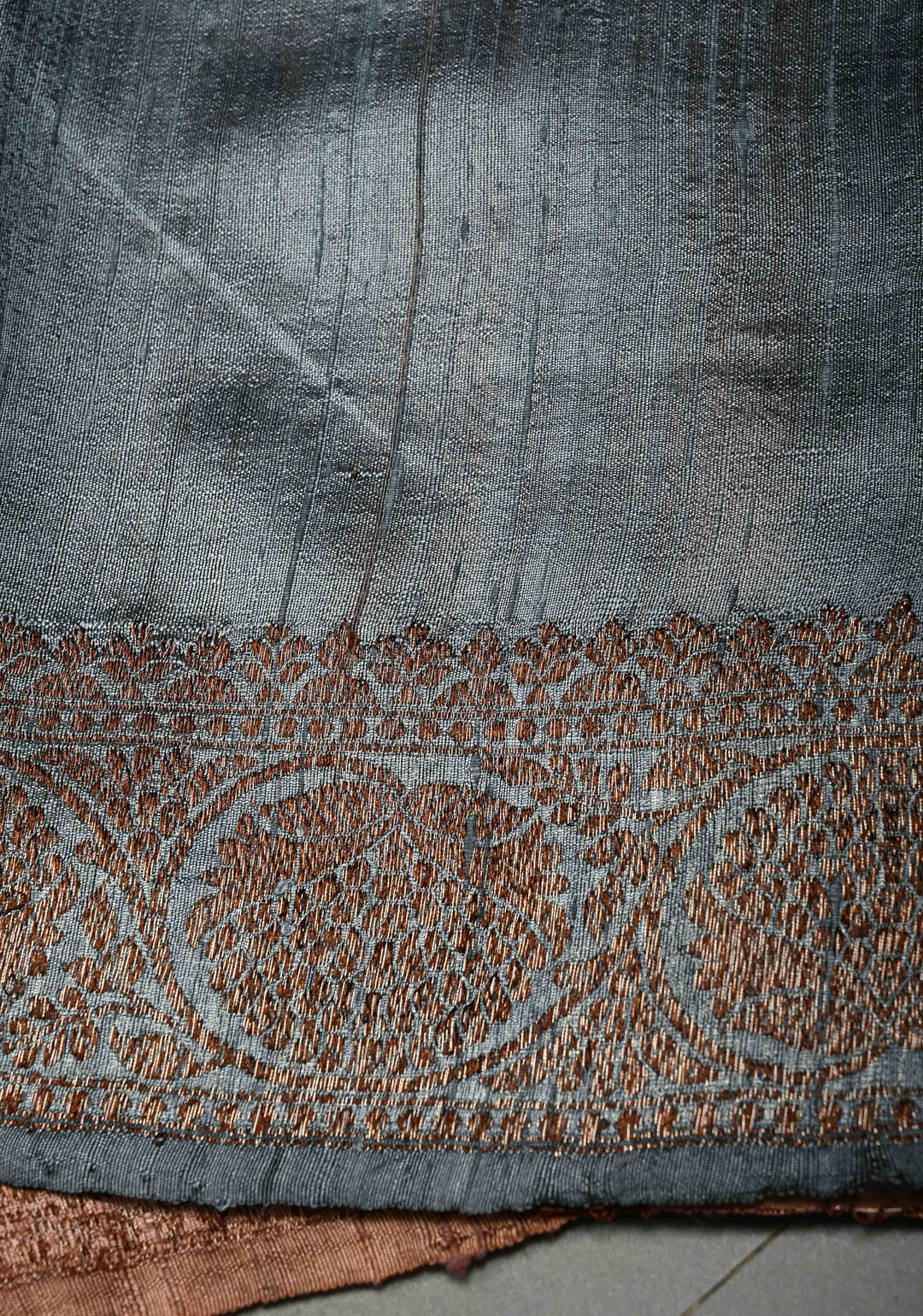 Sandstone Banarasi Raw Silk Saree with Antique Zari Buttas and Border | SILK MARK CERTIFIED | SHOBITAM