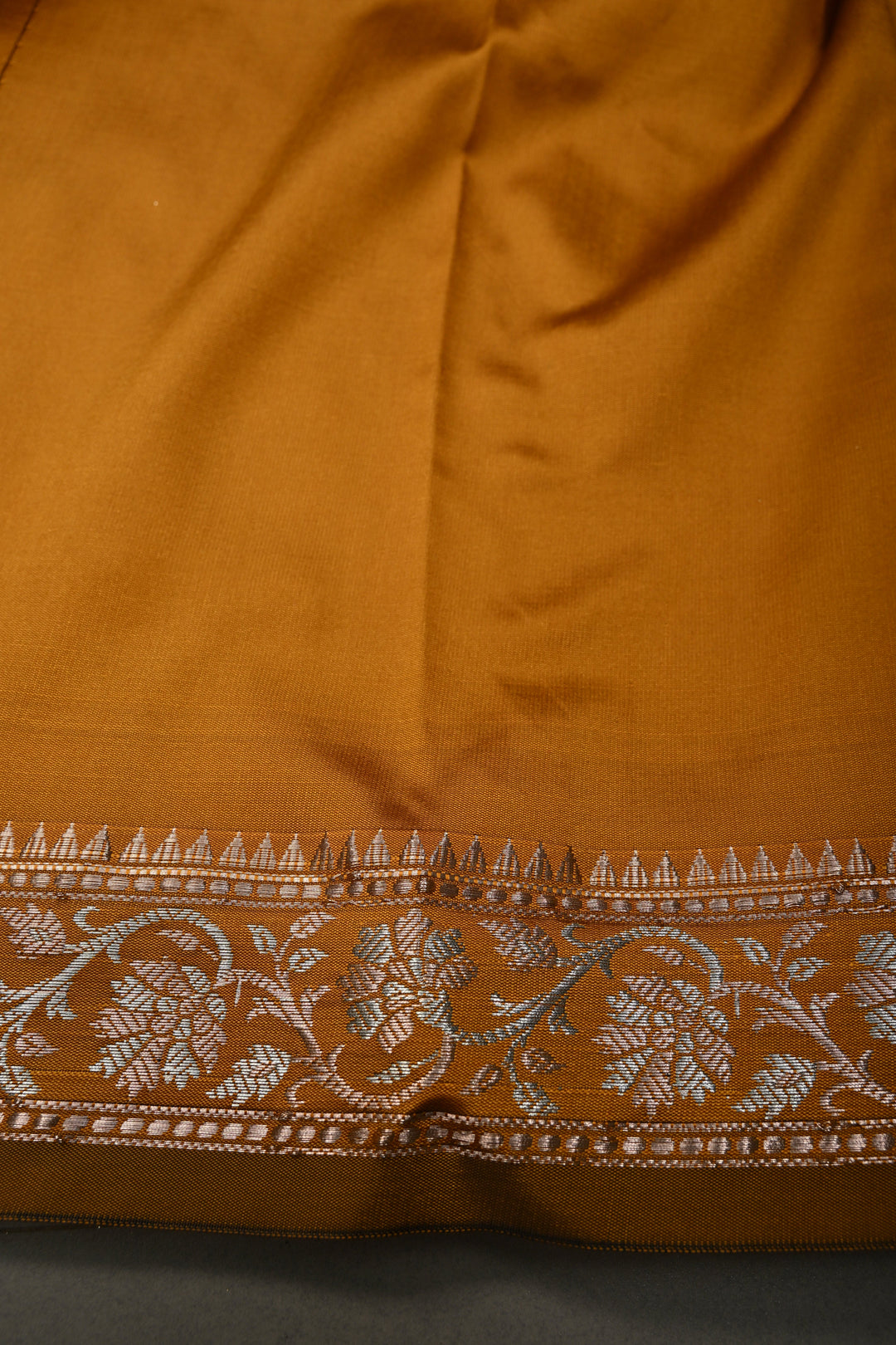 Methi Yellow Semi Silk Saree with Zari Buttas and Alfi Zari Border | SHOBITAM