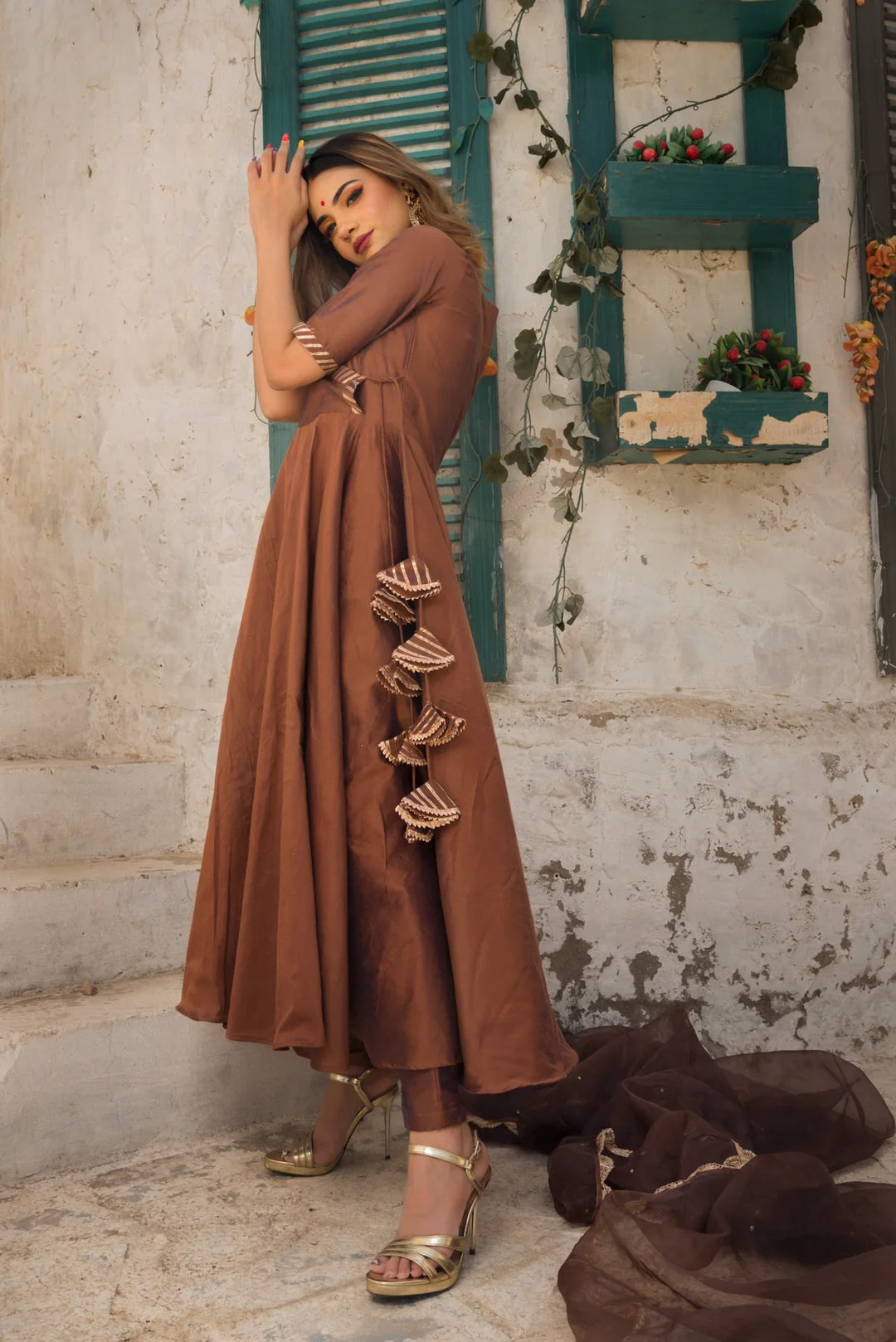 RAAT RANI COTTON SILK ANARKALI SUIT SET | SHOBITAM