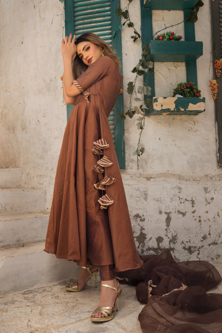 RAAT RANI COTTON SILK ANARKALI SUIT SET | SHOBITAM
