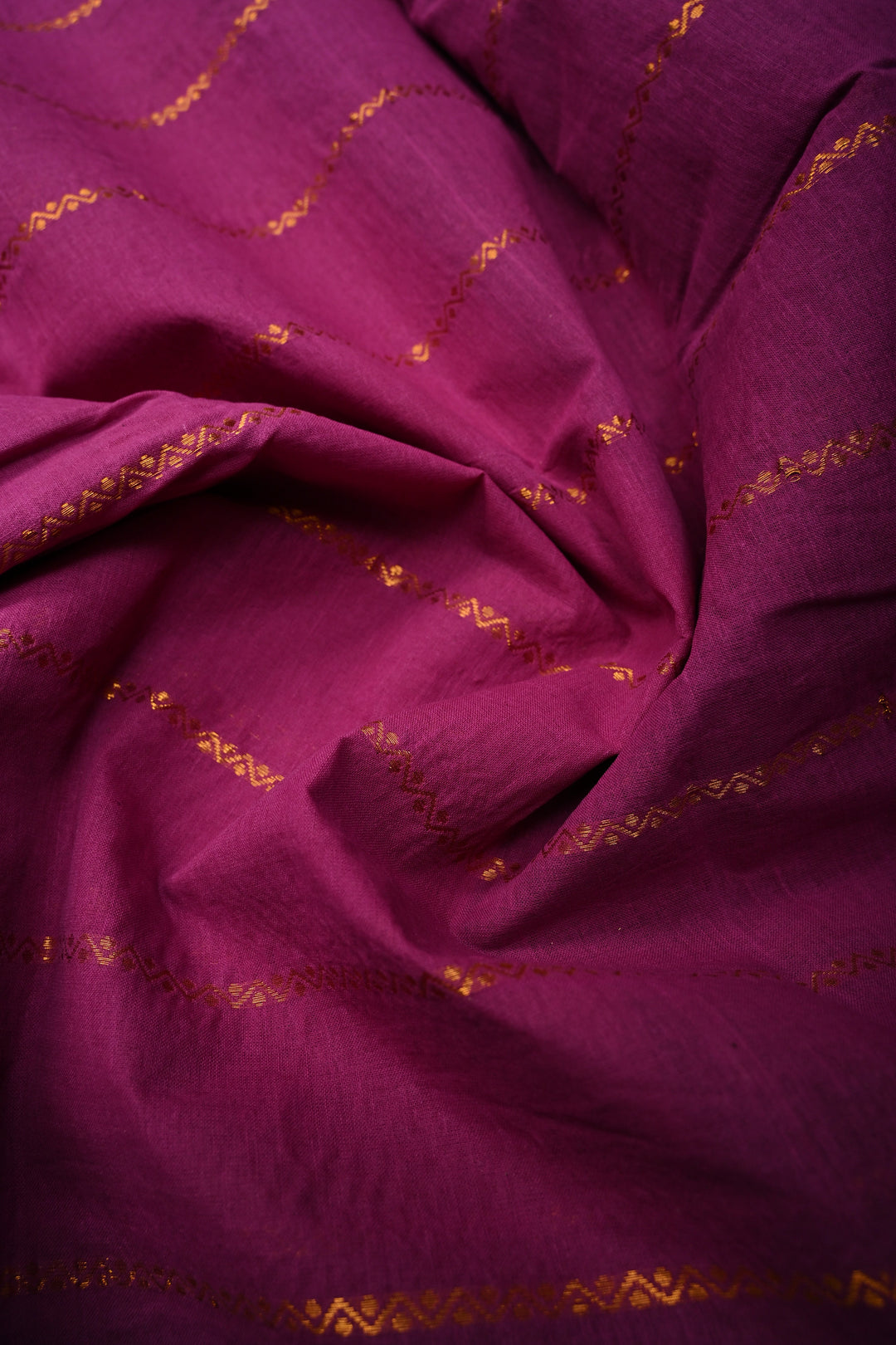 Purple Veldhari Zari Stripes Saree on Madurai Cotton With Contrast Zari Border | SHOBITAM