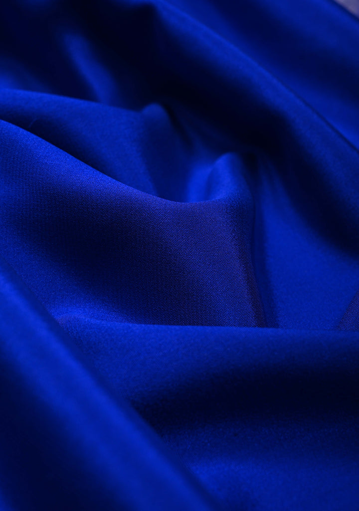 Purplish Blue Mysore Silk Saree with Minimal Zari Border  | SILK MARK CERTIFIED | SHOBITAM