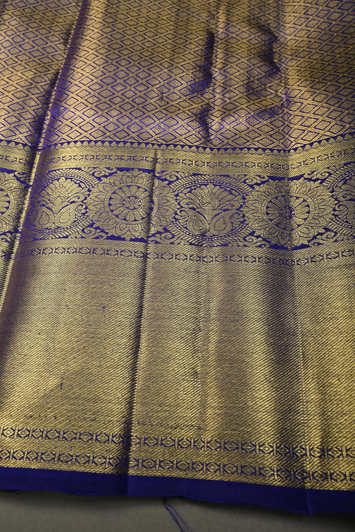 Talambralu Blush Pink-Gold Pure Kanjivaram Tissue Silk Saree with Brocade Jaal and Contrast Zari Border | SILK MARK CERTIFIED | SHOBITAM