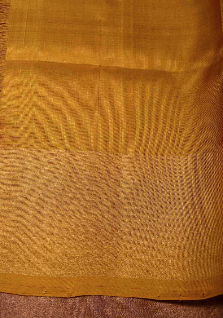 Purple Rangkaat Panel Design on Uppada Handloom Silk Saree with Gold-Silver Zari Buttas and Tissue Border | SILK MARK CERTIFIED | SHOBITAM