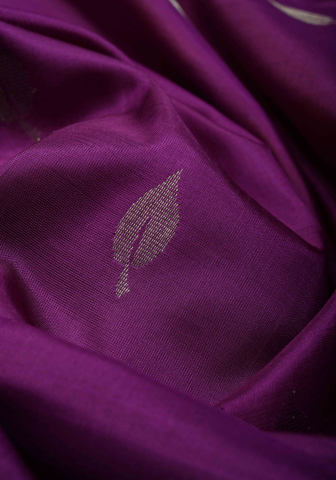 Purple Rangkaat Panel Design on Uppada Handloom Silk Saree with Gold-Silver Zari Buttas and Tissue Border | SILK MARK CERTIFIED | SHOBITAM