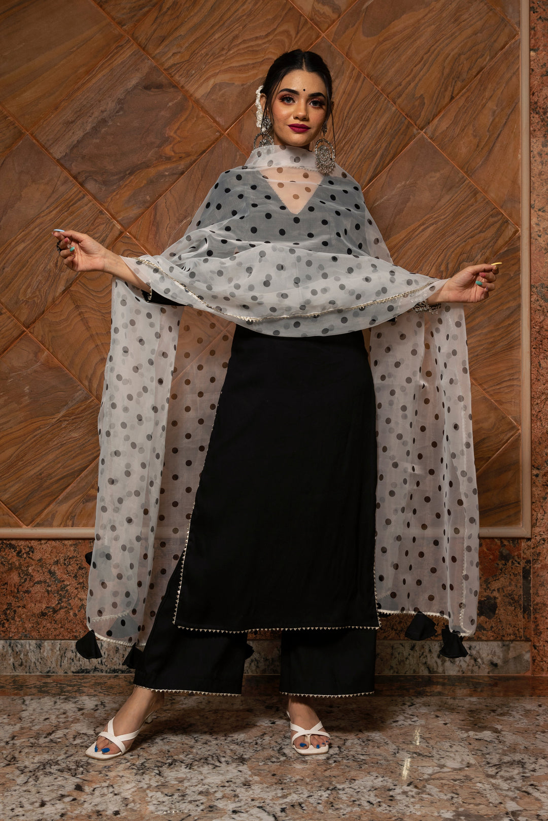 POLKA DOT BLACK SUIT SET | SHOBITAM
