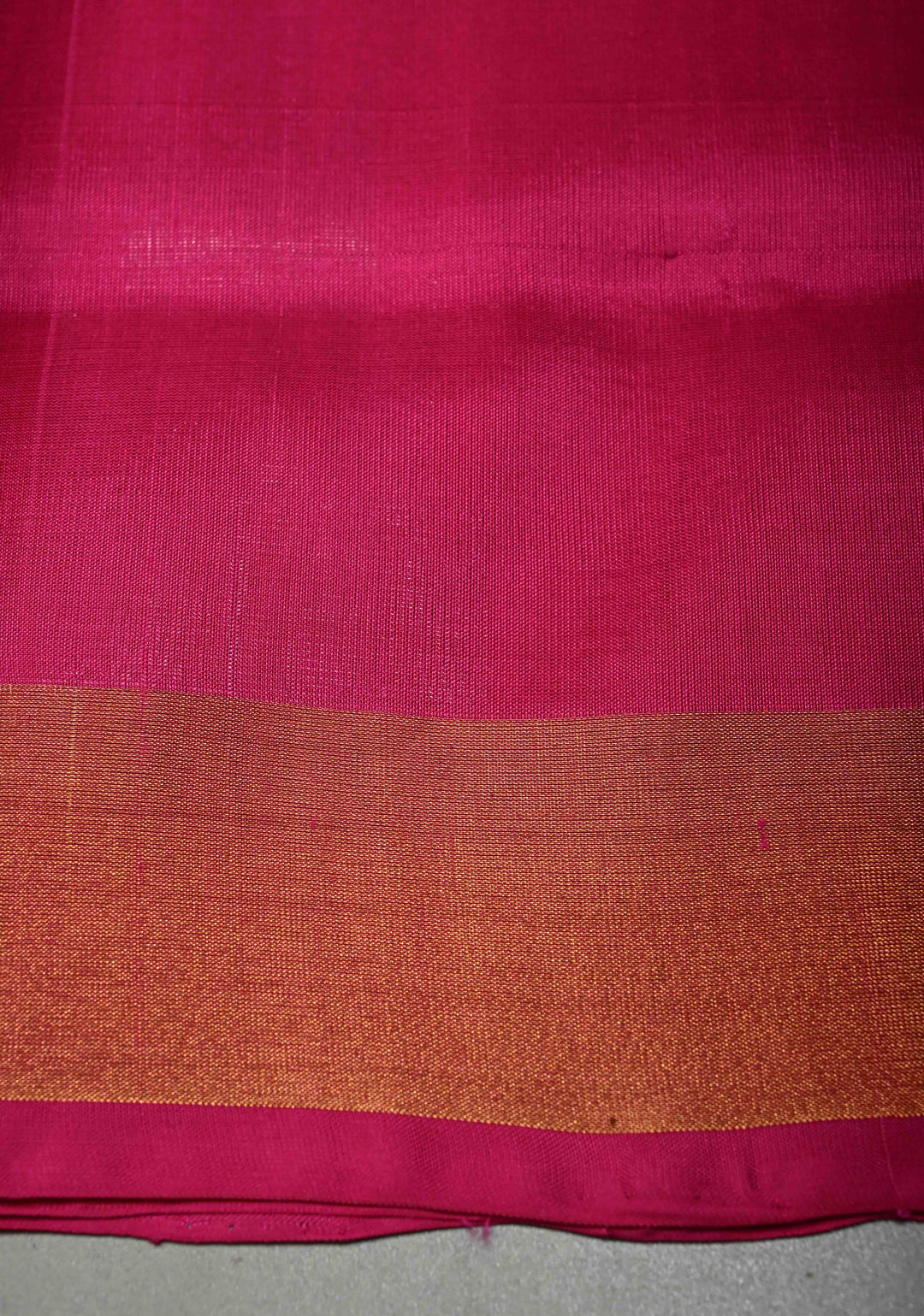 Rani Pink Uppada Handloom Silk Saree with Sona Rupa Zari Buttas and Distinct Temple Design on Tissue Border| SILK MARK CERTIFIED | SHOBITAM