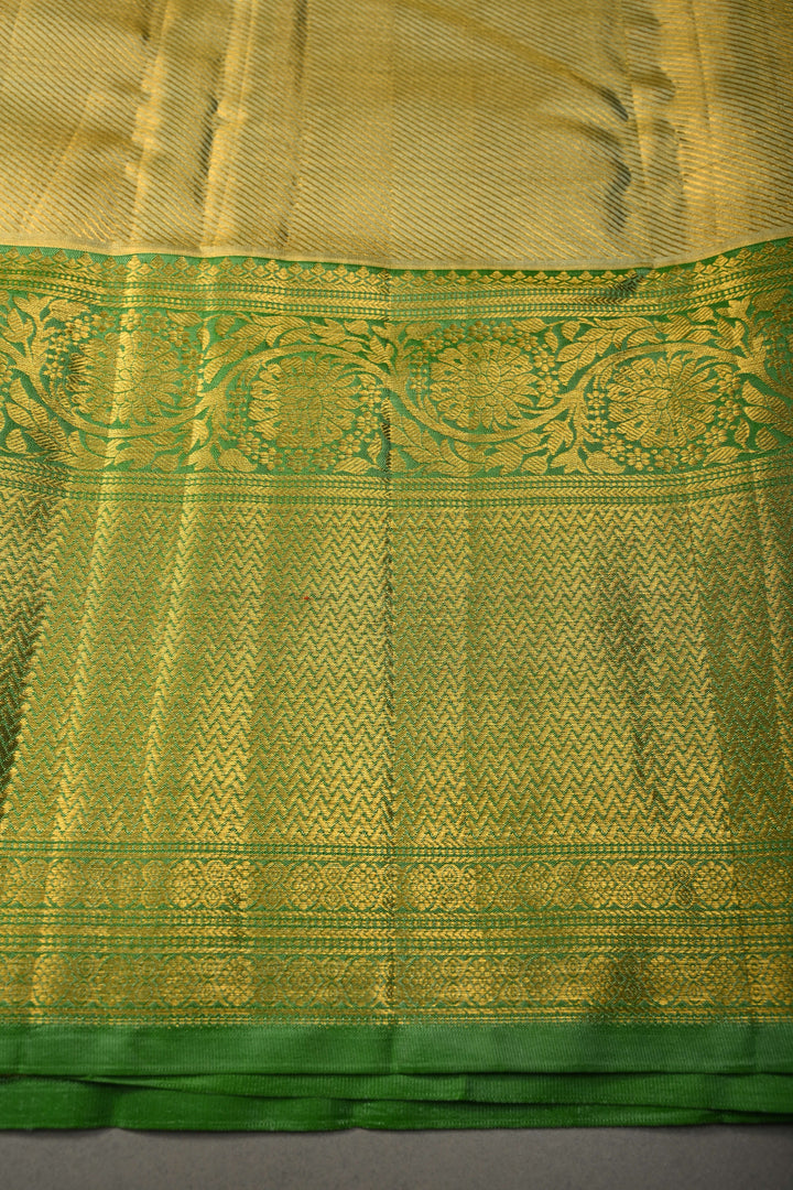 Pink-Peach Dual Tone Pure Kanjivaram Tissue Silk Saree with Meenakari Floral Brocade Jaal and wide Zari Border | SILK MARK CERTIFIED | SHOBITAM