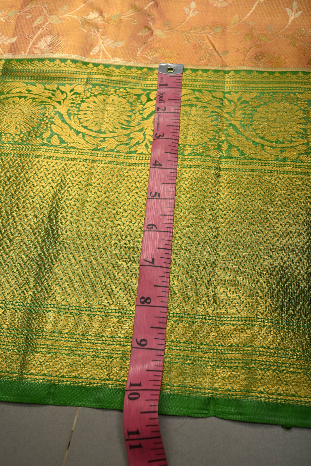 Pink-Peach Dual Tone Pure Kanjivaram Tissue Silk Saree with Meenakari Floral Brocade Jaal and wide Zari Border | SILK MARK CERTIFIED | SHOBITAM