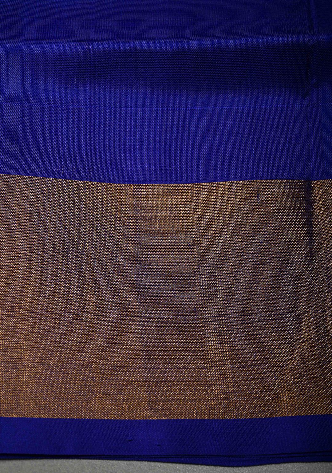 Blue Dual Tone  Sona Rupa Zari Stripes on Uppada Handloom Silk Saree with Panel and Tissue Border| SILK MARK CERTIFIED | SHOBITAM