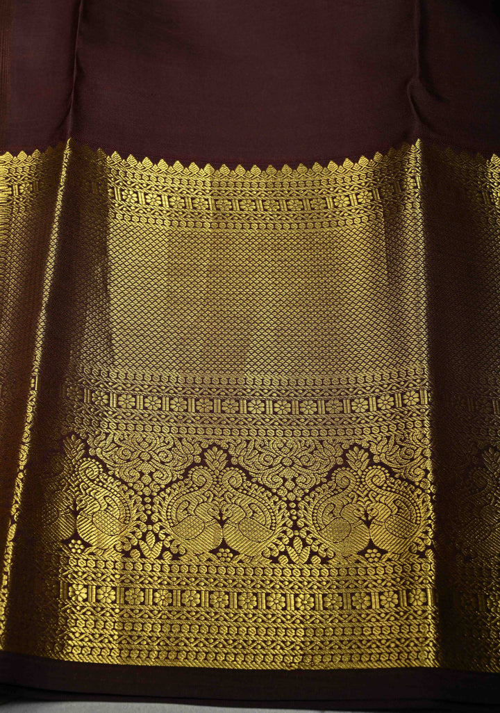 Dusty Rose Pure Kanjivaram Silk Saree with Digital Print and Contrast Zari Border | SILK MARK CERTIFIED | SHOBITAM