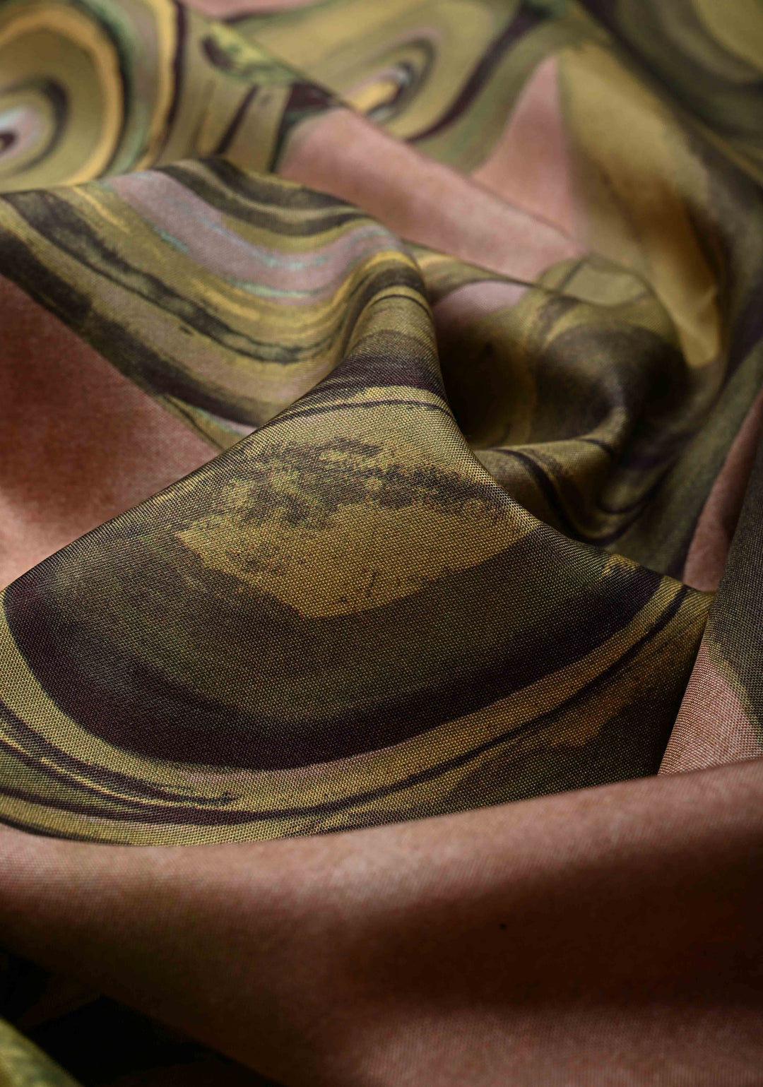 Dusty Rose Pure Kanjivaram Silk Saree with Digital Print and Contrast Zari Border | SILK MARK CERTIFIED | SHOBITAM