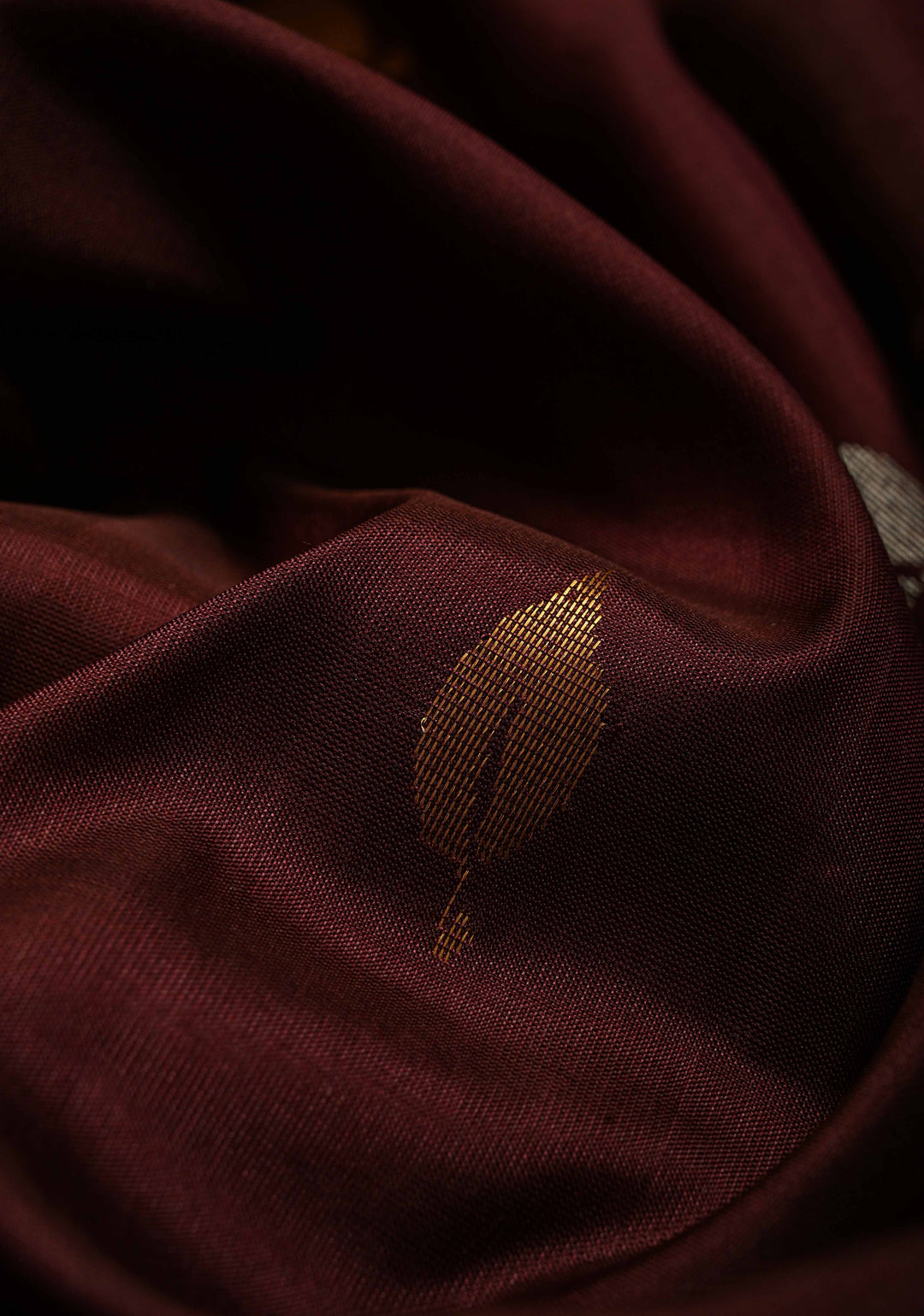 Coffee Brown Rangkaat Panel Design on Uppada Handloom Silk Saree with Gold-Silver Zari Buttas and Tissue Border | SILK MARK CERTIFIED | SHOBITAM