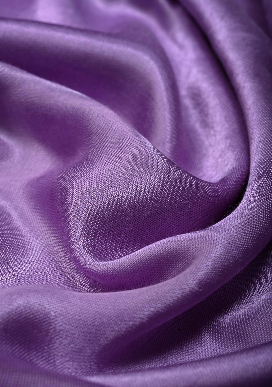 Lavender Borderless Modal Silk Saree with Lagda Patta Crushed Pallu | SHOBITAM