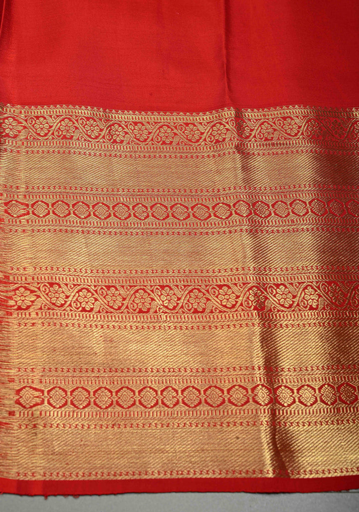 Plum Pure Kanjivaram Silk Saree with Feather Digital Print and Contrast Wide Zari Border | SILK MARK CERTIFIED | SHOBITAM