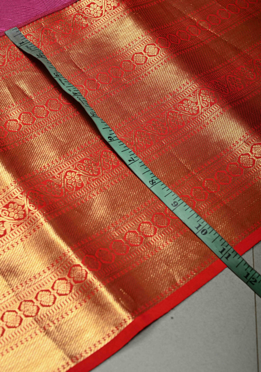Plum Pure Kanjivaram Silk Saree with Feather Digital Print and Contrast Wide Zari Border | SILK MARK CERTIFIED | SHOBITAM