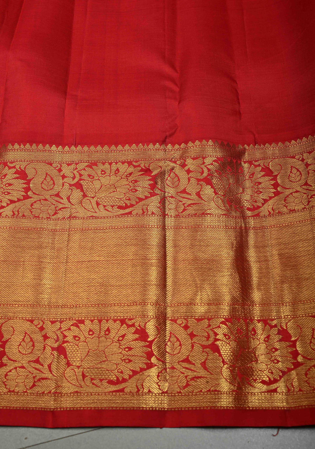 Dusty Sage Green Pure Kanjivaram Silk Saree with Floral Digital Print and Contrast Zari Border | SILK MARK CERTIFIED | SHOBITAM