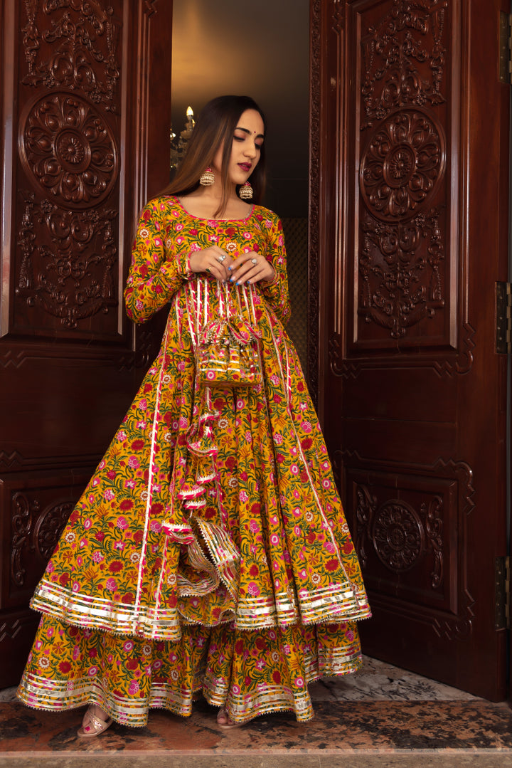MASTANI COTTON ANARKALI PLAZO SET | SHOBITAM