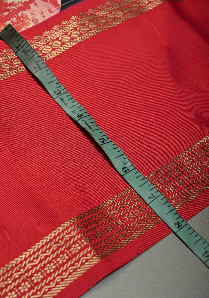 Black Pure Kanjivaram Silk Saree with Digital Print and Contrast Rettaipet Zari Border | SILK MARK CERTIFIED | SHOBITAM
