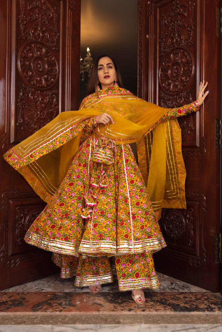 MASTANI COTTON ANARKALI PLAZO SET | SHOBITAM