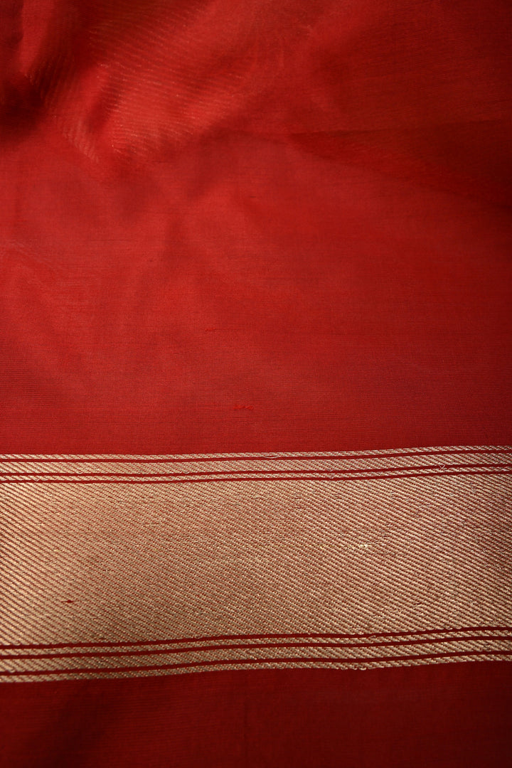 Sea Green Banarasi Kora Silk Saree with Meenakari Floral Zari Buttas and Zari Border| SILK MARK CERTIFIED | SHOBITAM