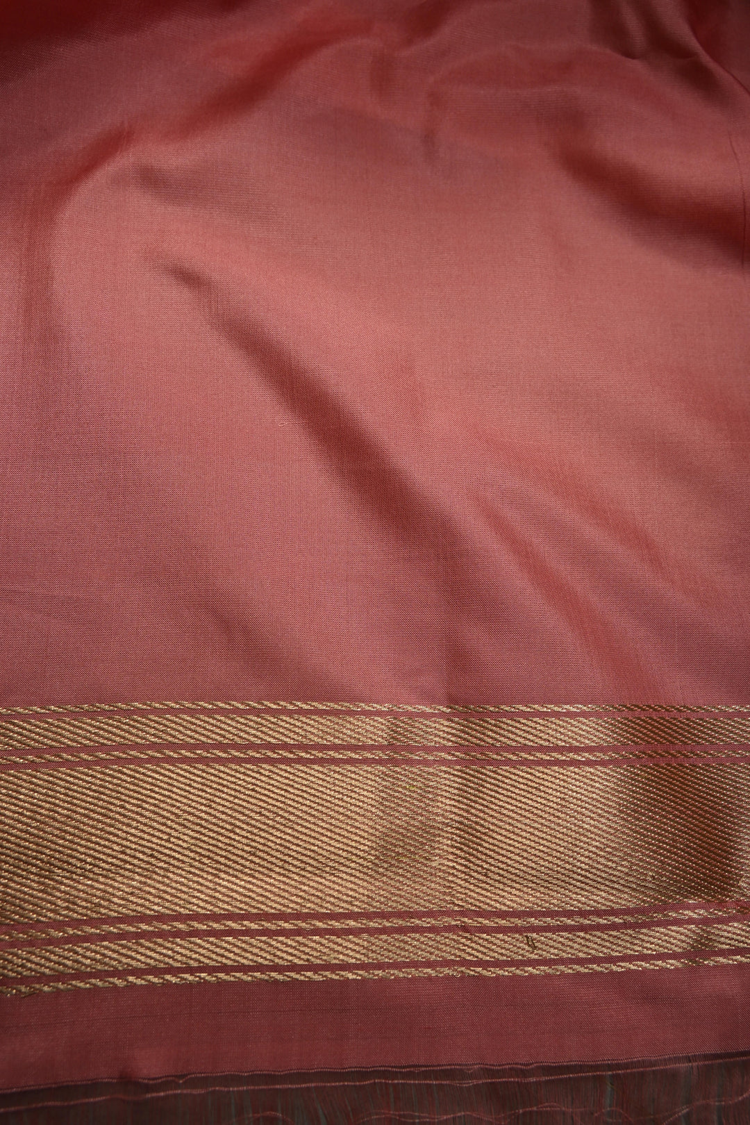 Green-Pink Dual Tone Pure Banarasi Katan Silk Saree with Gold-Silver Floral Zari Buttas and Minimal Border | SILK MARK CERTIFIED | SHOBITAM