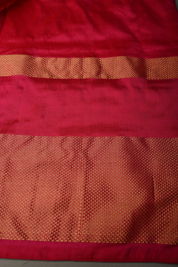 Light Orange Pochampally Ikkat Pure Silk Saree with Brocade and Birds Panel Design on Contrast Zari Border  | SILK MARK CERTIFIED | SHOBITAM