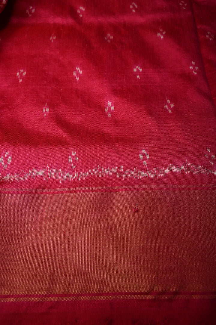 Purple Pochampally Ikkat Pure Silk Saree with Panel Design and Zari Borders  | SILK MARK CERTIFIED | SHOBITAM