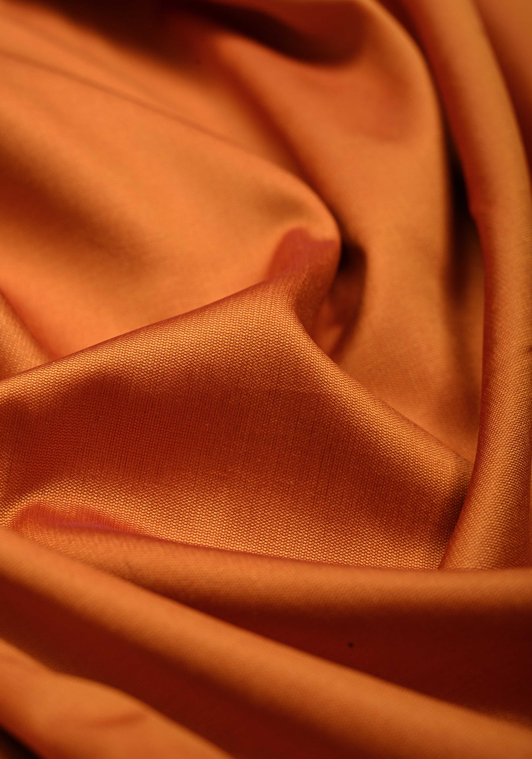 Mustard Yellow-Orange Dual Tone Semi Silk Saree with Minimal Meenakari Floral Zari Border | SHOBITAM
