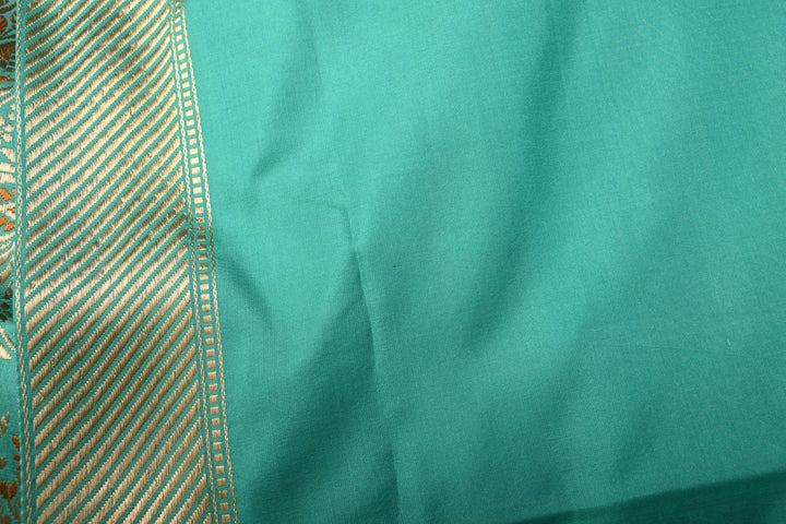 Peach Pure Banarasi Katan Silk Saree with Sona Rupa Floral Zari Buttas and Contrast Paithani Style Meenakari Zari Border | SILK MARK CERTIFIED | SHOBITAM