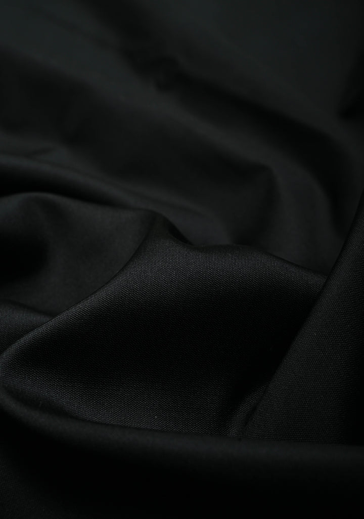 Stunning Black Semi Silk Saree with Minimal Zari Border | SHOBITAM