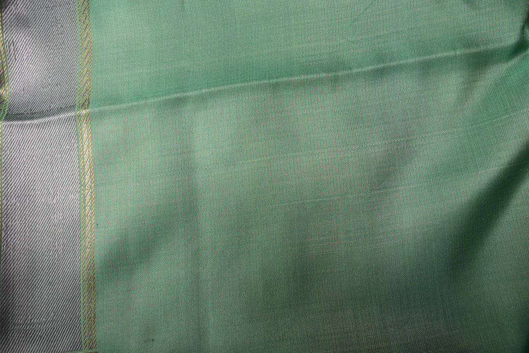 Pista Green Tanchoi Banarasi Silk Saree in Pure Silk Satin with Meenakari Floral Brocade and Border | SILK MARK CERTIFIED | SHOBITAM