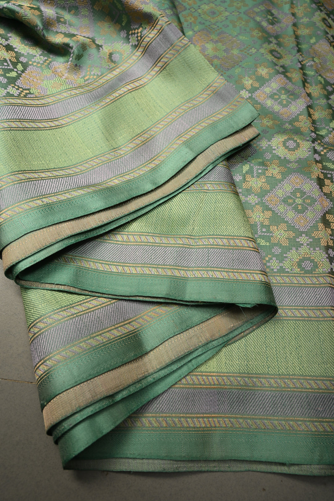 Pista Green Tanchoi Banarasi Silk Saree in Pure Silk Satin with Meenakari Floral Brocade and Border | SILK MARK CERTIFIED | SHOBITAM