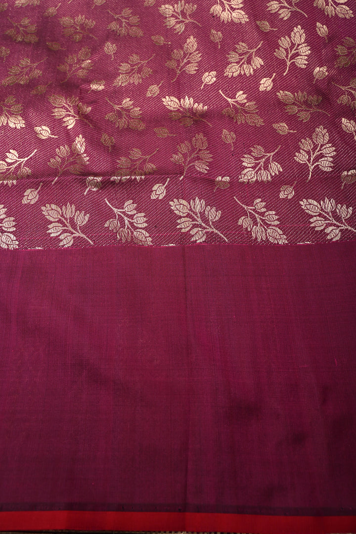 Magenta Pure Banarasi Katan Silk Saree with Meenakari Floral Zari Buttas and Zari Border | SILK MARK CERTIFIED | SHOBITAM