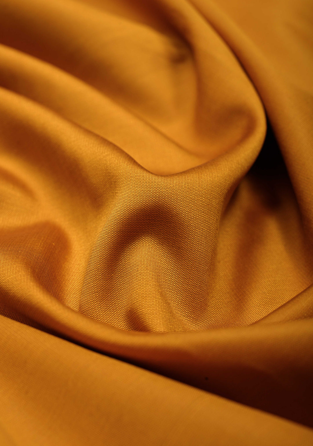 Mustard Yellow Semi Silk Saree with Minimal Floral Zari Border | SHOBITAM