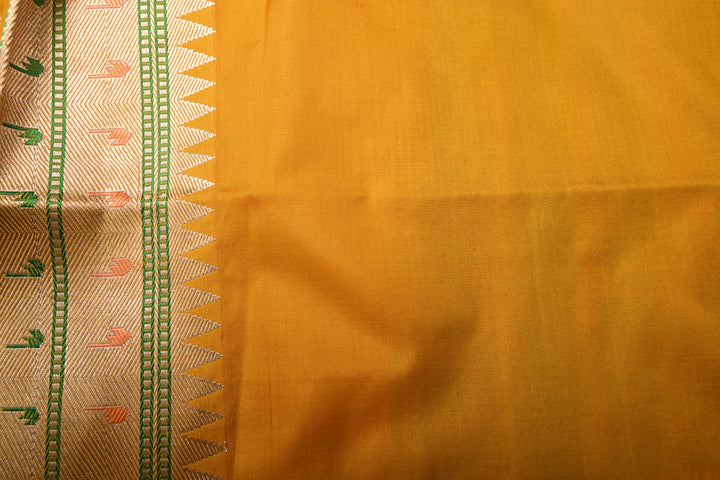 Mustard Yellow Pure Banarasi Katan Silk Saree with Zari Brocade and Meenakari Zari Border | SILK MARK CERTIFIED | SHOBITAM