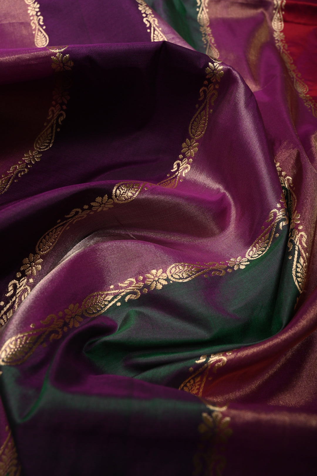 Multicolor Banarasi Katan and Tissue Silk Saree with Rangkaat  Design and Scallop Border | SILK MARK CERTIFIED | SHOBITAM