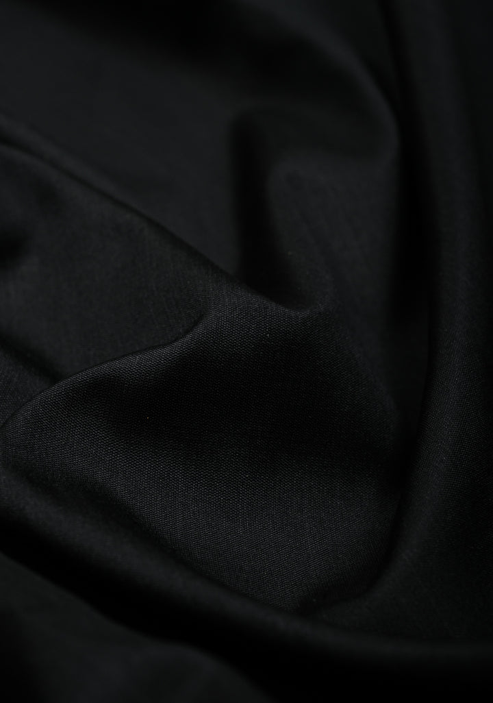 Black Semi Silk Saree with Meenakari Floral Minimal Zari Border | SHOBITAM