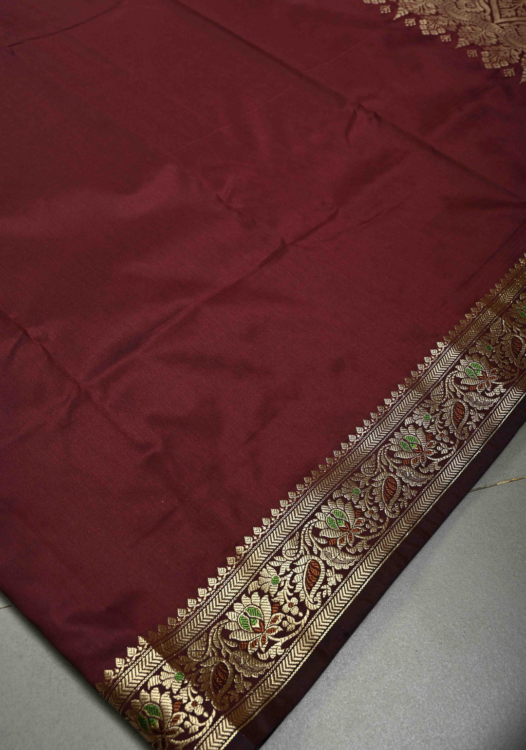 Kanchana Semi Silk Saree with Meenakari Floral Minimal Zari Border | SHOBITAM