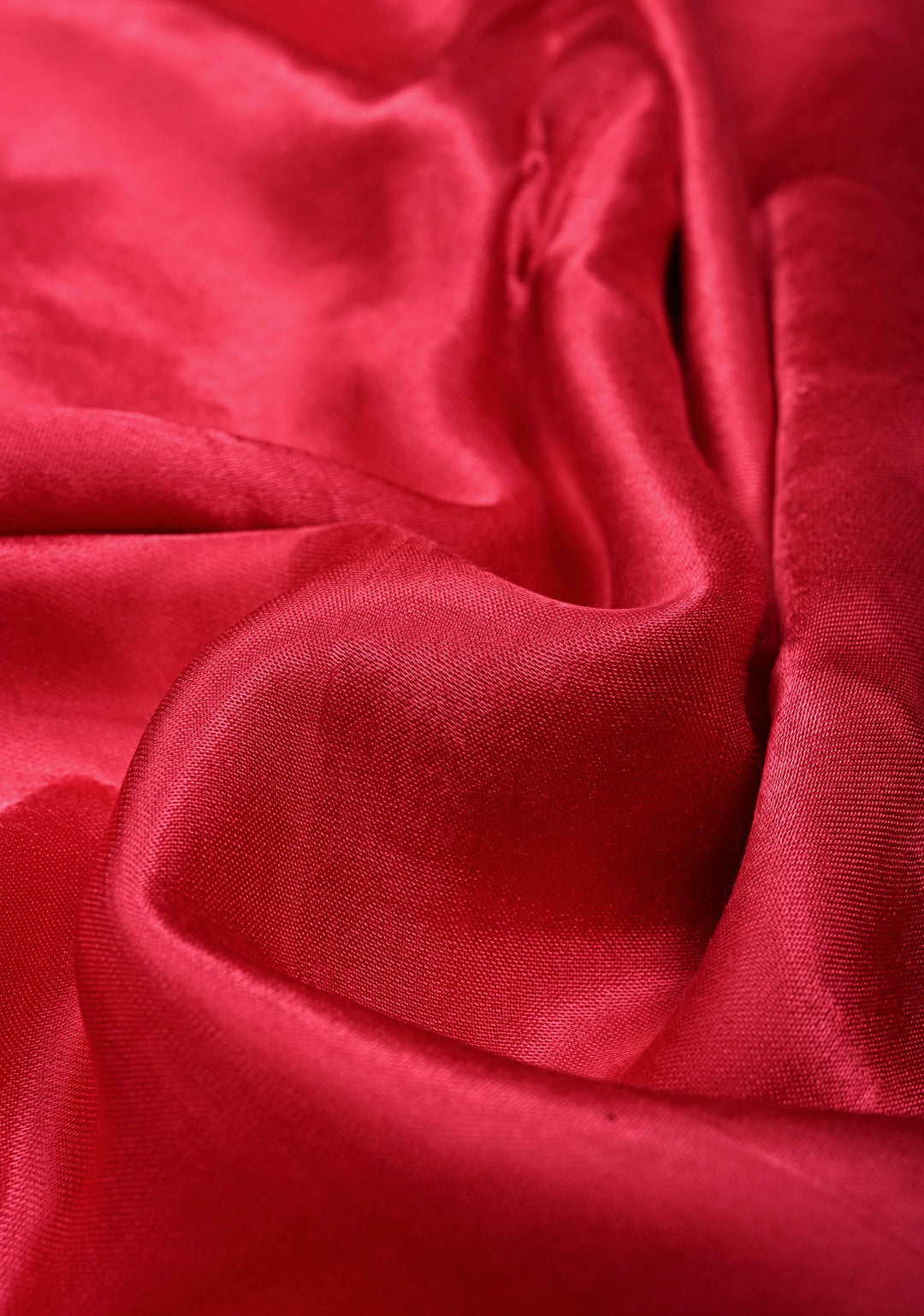 Rani Pink Borderless Modal Silk Saree with Lagda Patta Crushed Pallu | SHOBITAM